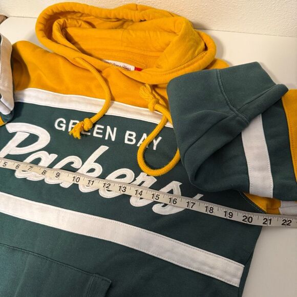 Mitchell & Ness Throwbacks Green Bay Packers Fleece Hooded Sweatshirt Size Small - Picture 10 of 10